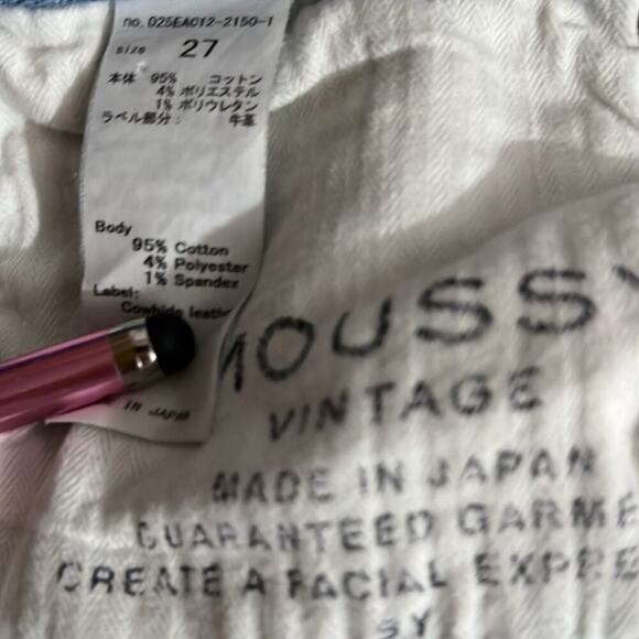 Authentic Moussy Women's 27 Jeans High Rise Light Wash Skinny Distressed Accents - Picture 7 of 7